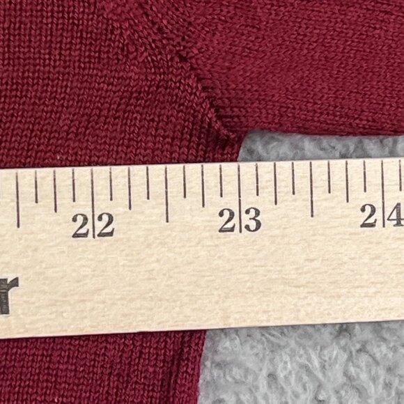 Orvis 1/4 Zip Sweater Mens Medium 100% Wool Red Pullover - Picture 5 of 7